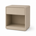 Table de chevet beige sable aux angles arrondis 45x36x50 cm