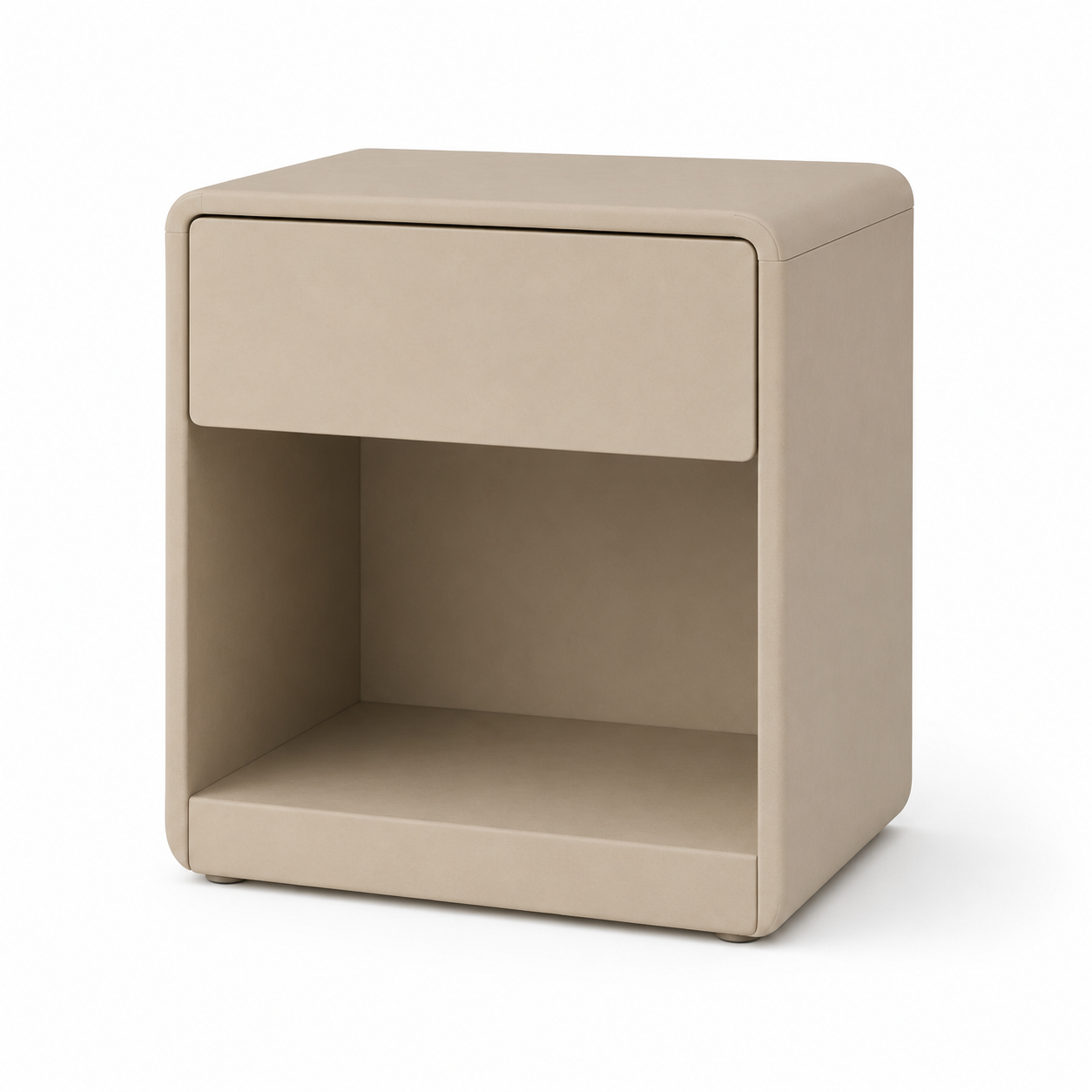 Table de chevet beige sable aux angles arrondis 45x36x50 cm