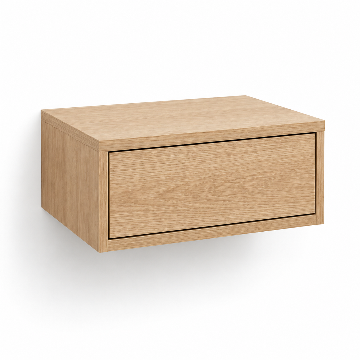 Table de chevet suspendue chêne clair avec tiroir 40x30x20 cm