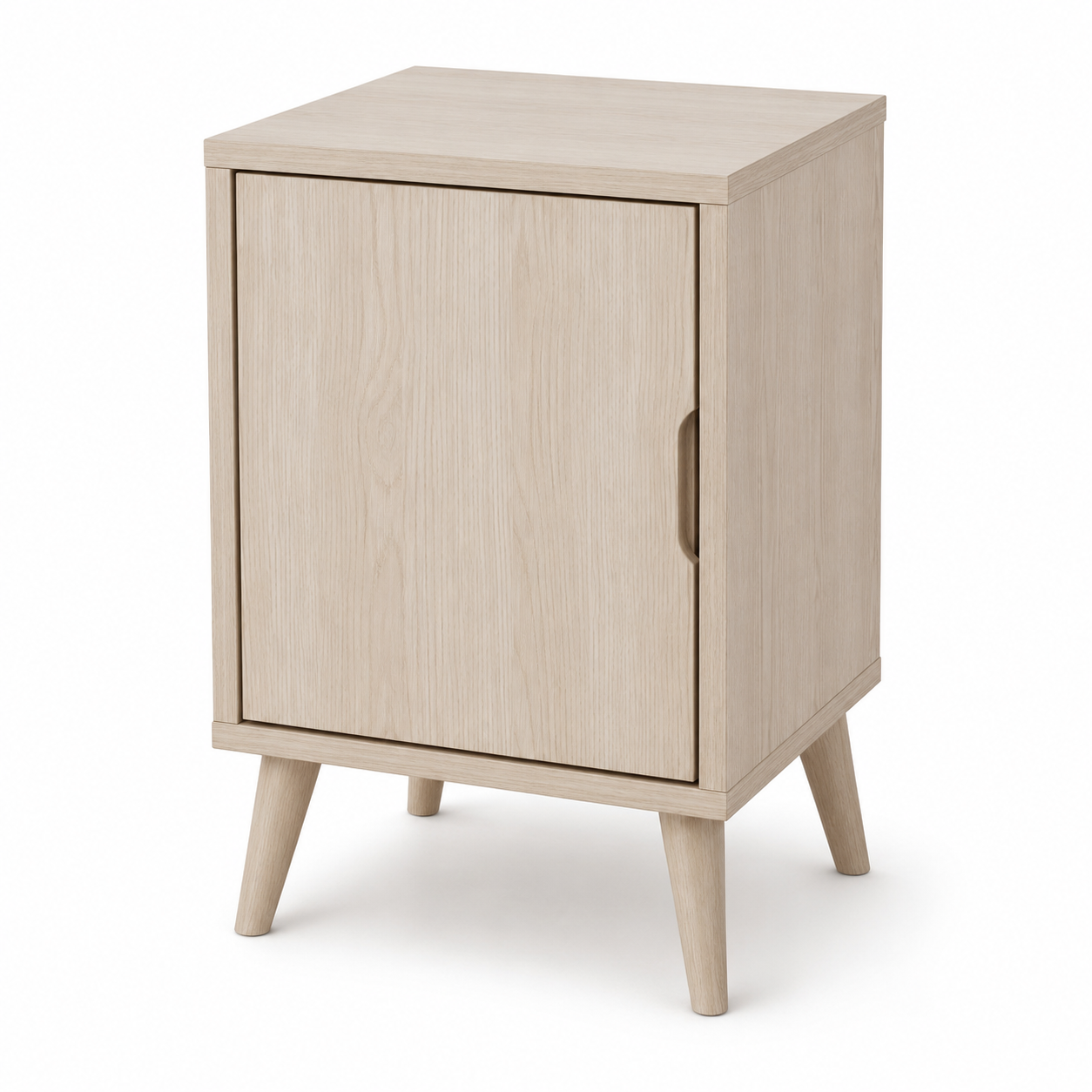 Table de chevet chêne blanchi à une porte 42x34x54 cm