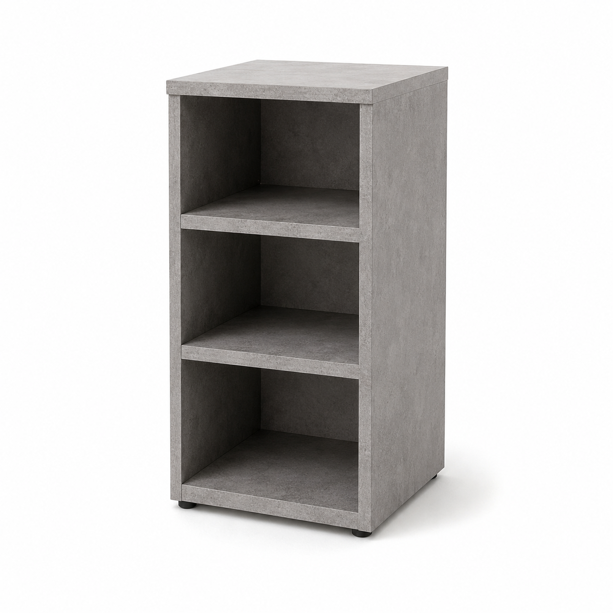 Table de chevet gris pierre avec trois niches 35x32x60 cm