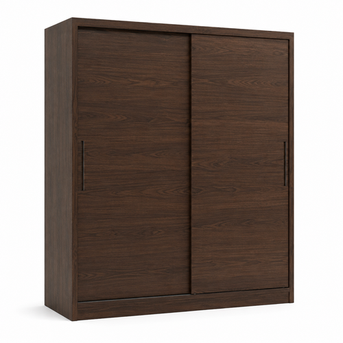 Armoire à portes coulissantes noyer foncé 180x60x210 cm