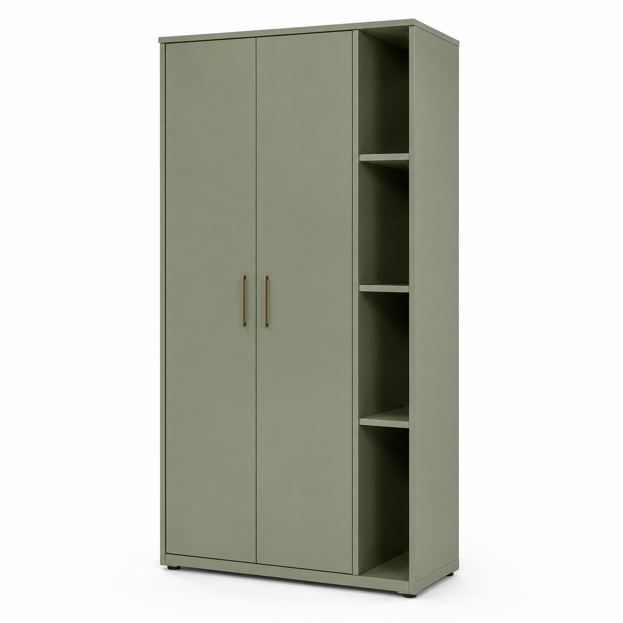 Armoire deux portes vert sauge compacte 100x55x190 cm