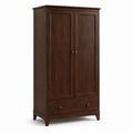 Armoire deux portes noyer foncé avec tiroir 100x58x200 cm