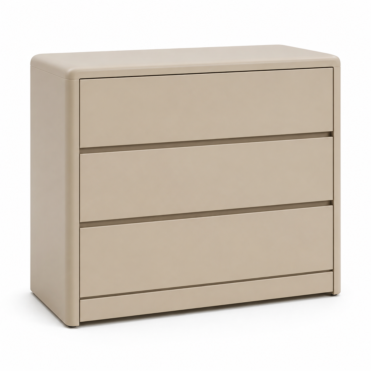 Commode beige sable aux angles arrondis 90x42x80 cm