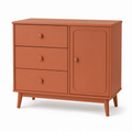 Commode terracotta trois tiroirs et une porte 95x40x82 cm