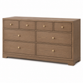 Commode large noyer clair huit tiroirs 140x42x80 cm