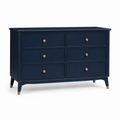 Commode bleu nuit à six tiroirs 120x42x78 cm