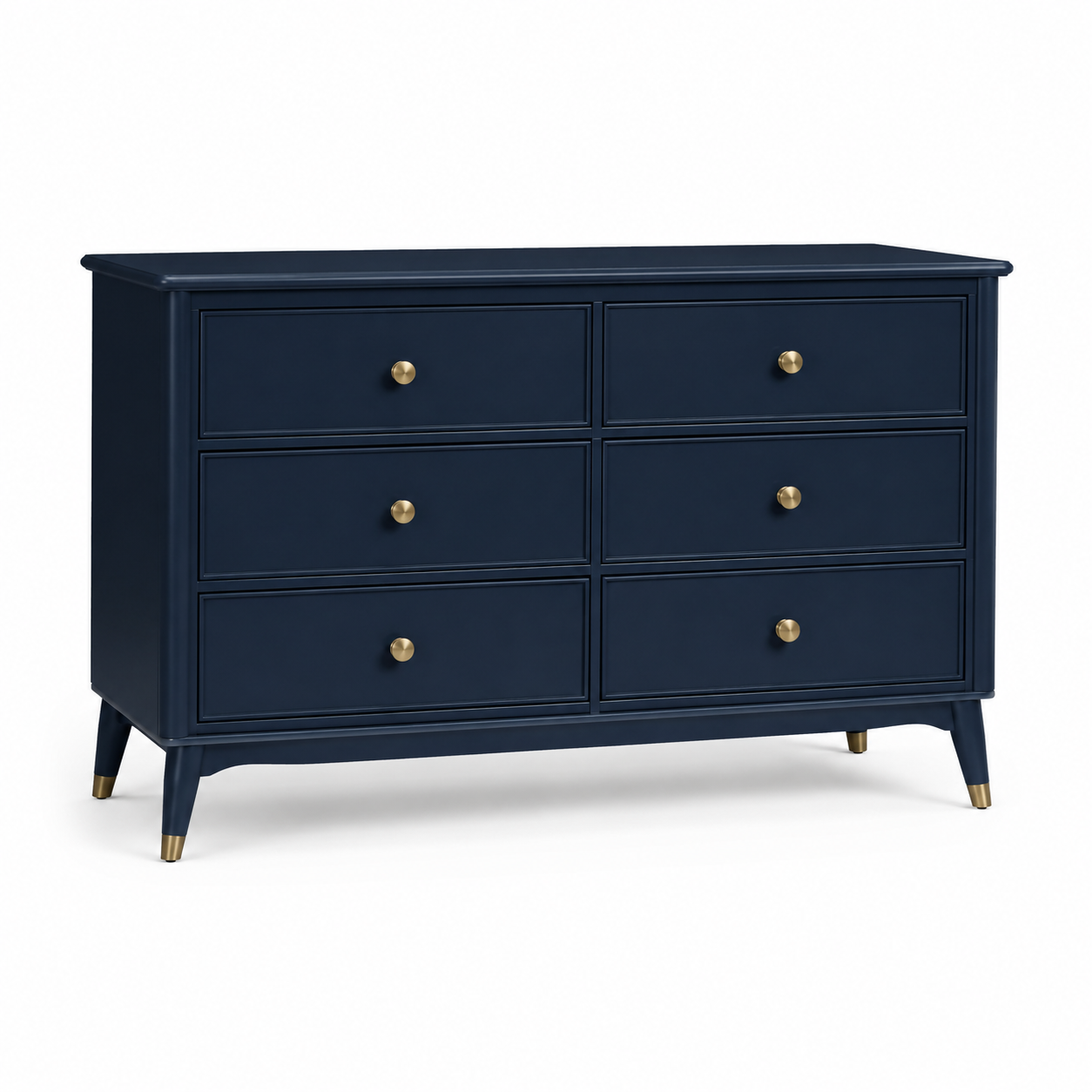 Commode bleu nuit à six tiroirs 120x42x78 cm
