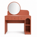 Coiffeuse terracotta avec rangement latéral 105x45x140 cm