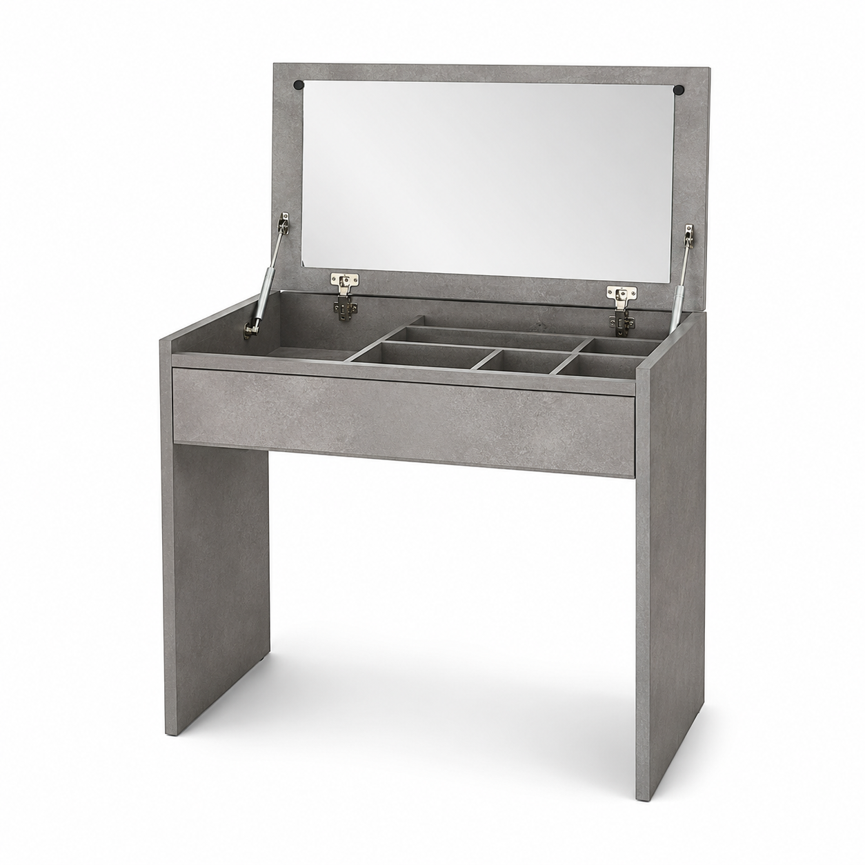 Coiffeuse gris pierre avec plateau rabattable 90x45x78 cm